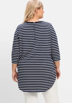 Longshirt in Oversized-Form mit Streifen