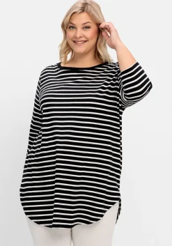 Longshirt in Oversized-Form mit Streifen
