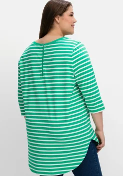 Longshirt in Oversized-Form mit Streifen