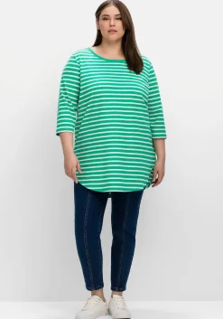 Longshirt in Oversized-Form mit Streifen