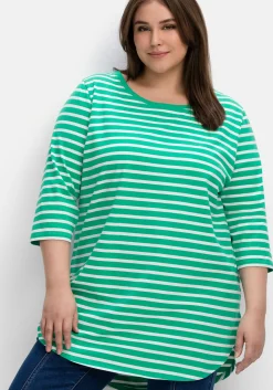 Longshirt in Oversized-Form mit Streifen