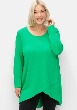 Longshirt in Wickeloptik, in leichter A-Linie