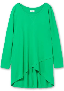 Longshirt in Wickeloptik, in leichter A-Linie