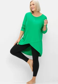 Longshirt in Wickeloptik, in leichter A-Linie