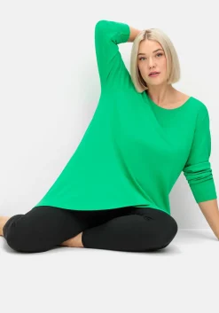 Longshirt in Wickeloptik, in leichter A-Linie