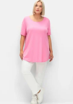 Longshirt mit abgerundetem Saum