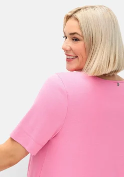 Longshirt mit abgerundetem Saum