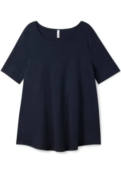 Longshirt mit abgerundetem Saum