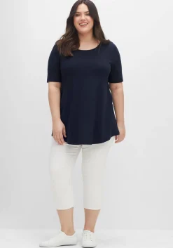 Longshirt mit abgerundetem Saum