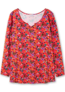Longshirt mit Blümchen-Alloverdruck