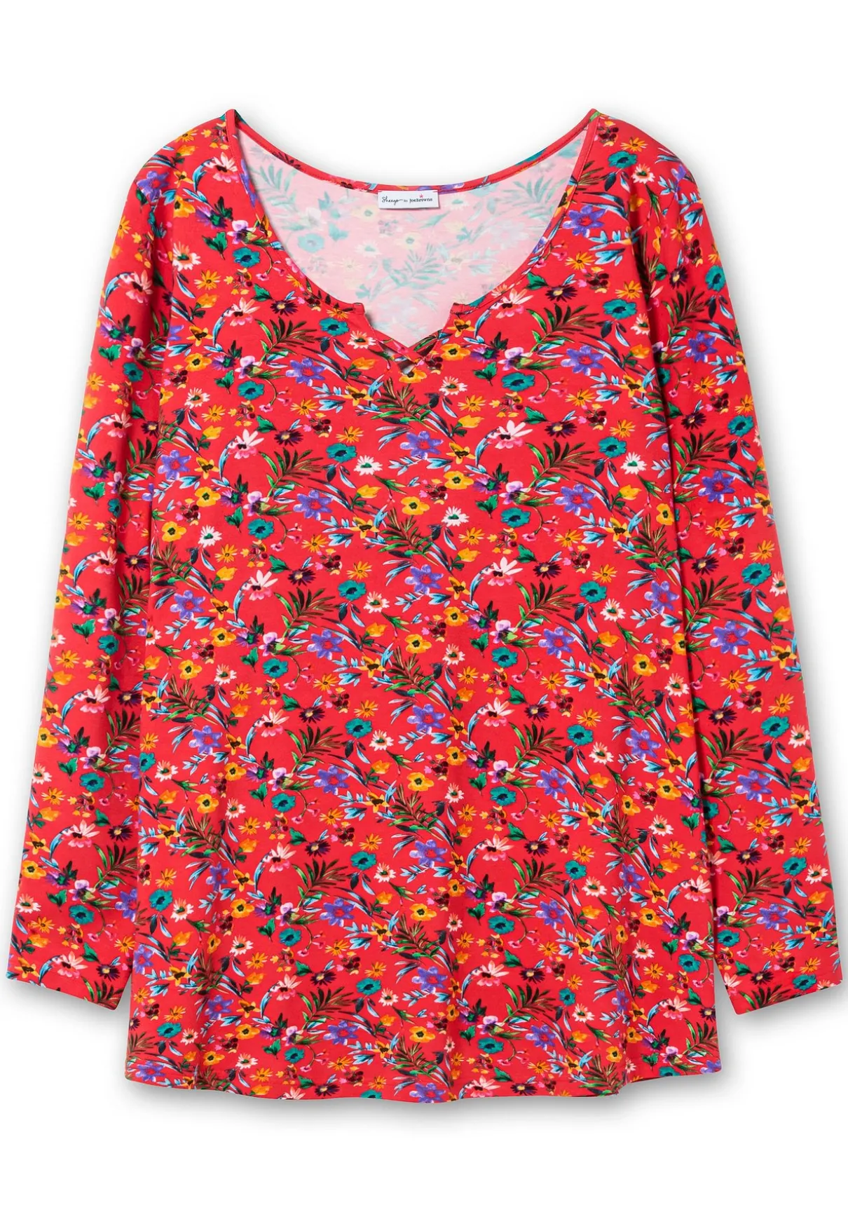 Longshirt mit Blümchen-Alloverdruck