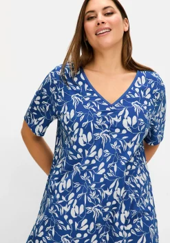 Longshirt mit Blumendruck, in leichter A-Linie