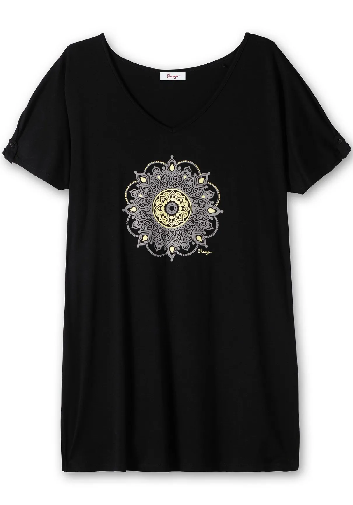 Longshirt mit Frontdruck, in Oversized-Form