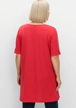 Longshirt mit geschlitztem Ausschnitt