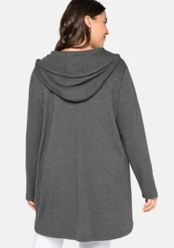 Longshirt mit Kängurutasche, im Vokuhila-Schnitt