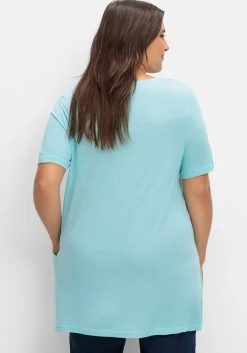 Longshirt mit Taschen und Karreeausschnitt