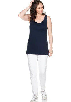 Longtop in Rippqualität, mit weitem Ausschnitt