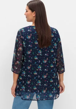 Longtunika im Lagenlook, mit Blumenprint