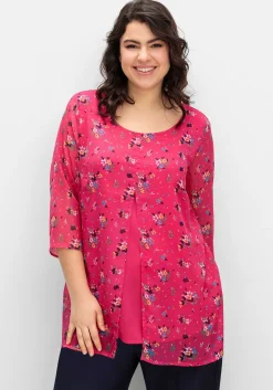 Longtunika im Lagenlook, mit Blumenprint