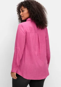 Longtunika mit Webstreifen, in leichter A-Linie