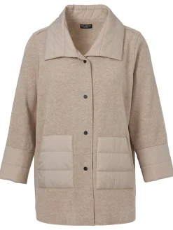 Mantel mit großem Kragen und Steppdetails