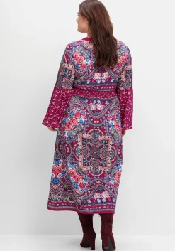 Maxikleid im Boho-Stil, mit Trompetenärmeln
