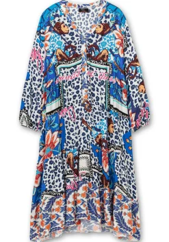 Maxikleid im Mustermix, in Satinqualität