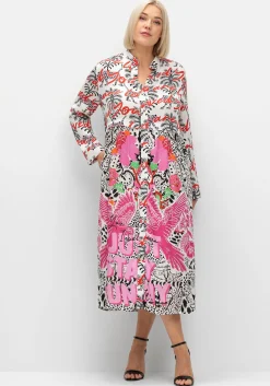 Maxikleid im Mustermix, mit Manschettenärmeln