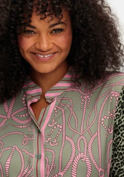 Maxikleid im Mustermix, mit Bindeband