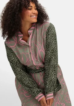 Maxikleid im Mustermix, mit Bindeband