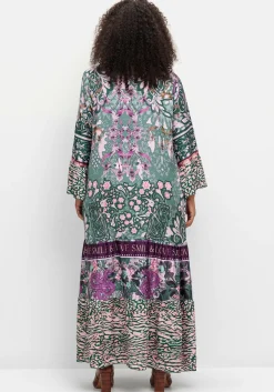 Maxikleid im Mustermix, mit Volants