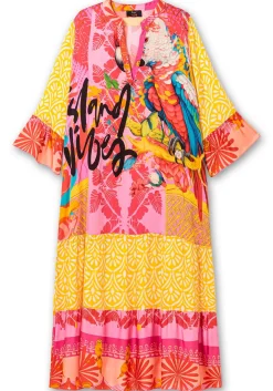 Maxikleid im Mustermix, mit Volants