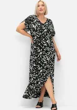 Maxikleid in Wickeloptik, mit hohem Schlitz