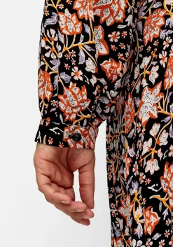 Maxikleid mit Blumenprint und gesmokter Taille