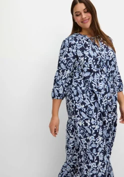 Maxikleid mit floralem Druck und gestuftem Rock