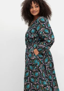 Maxikleid mit Paisleyprint und Taillen-Smokbund