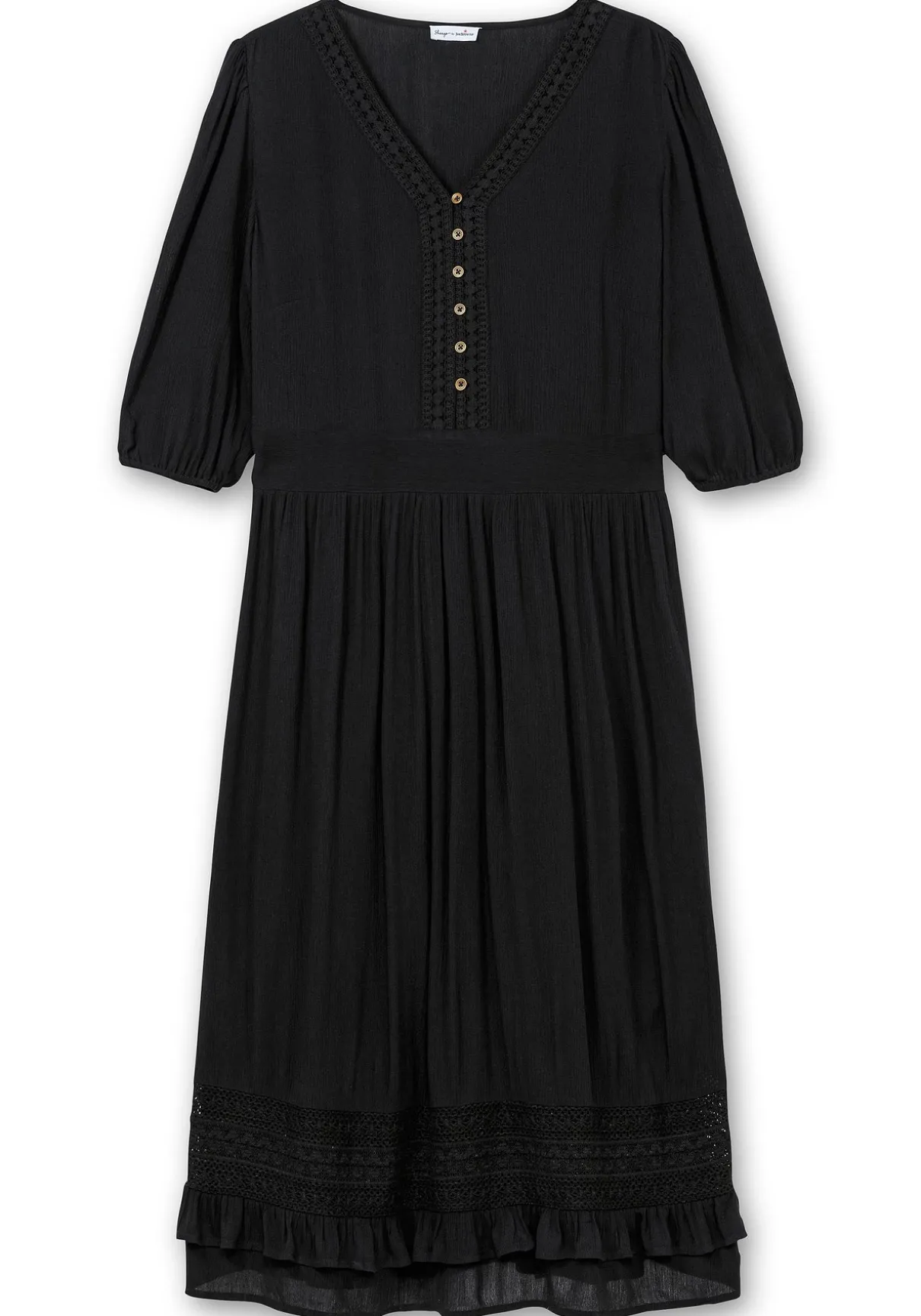 Maxikleid mit Volant, in Crinkle-Qualität