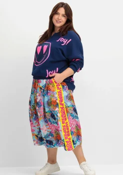 Maxirock im Mustermix, aus Viskose-Satin