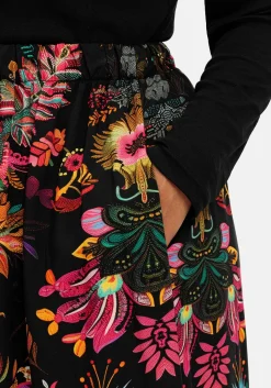 Maxirock mit floralem Print, aus Viskose-Satin