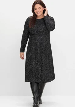 Midikleid aus Interlock, im Jacquardmuster