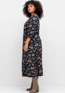 Midikleid aus Jersey, mit Blumendruck