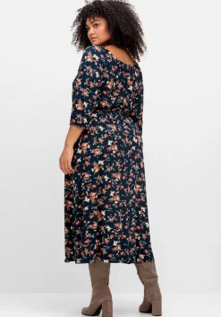 Midikleid aus Jersey, mit Blumendruck