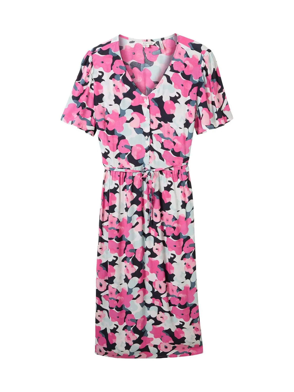 Midikleid mit Blumenprint und Bindeband