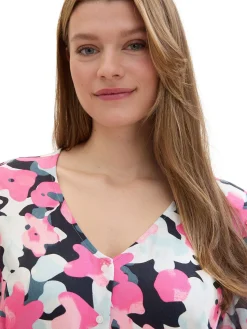 Midikleid mit Blumenprint und Bindeband