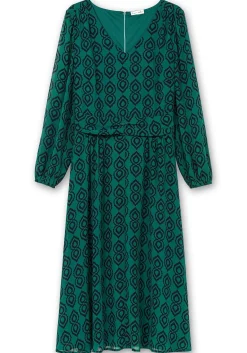 Midikleid mit Grafikdruck, aus Georgette