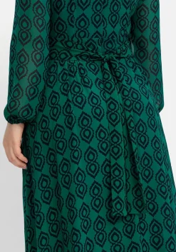 Midikleid mit Grafikdruck, aus Georgette