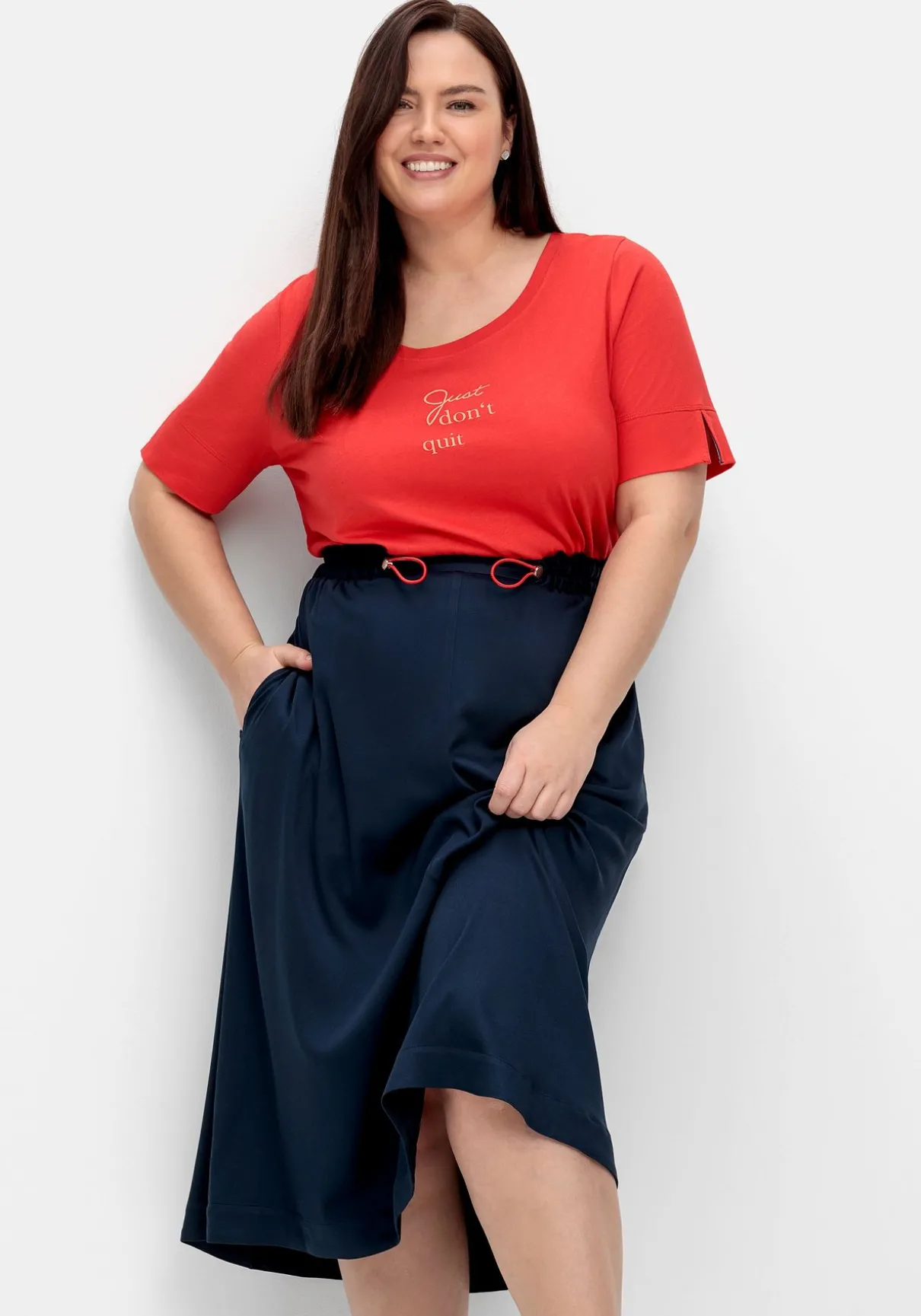 Midirock in A-Linie, mit Tunnelzugbund und Seitentaschen