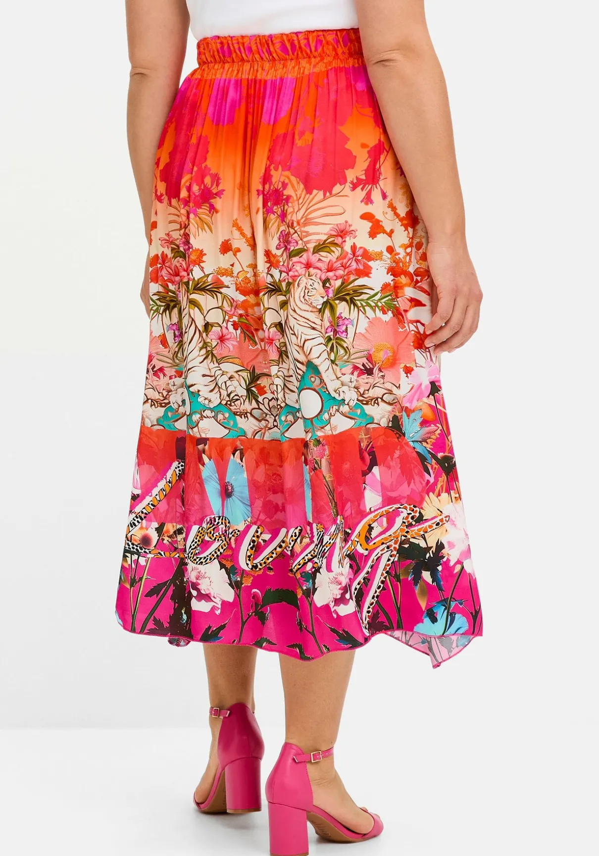 Midirock mit Multicolorprint und Gummizugbund