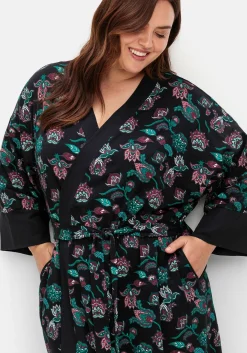 Morgenmantel mit Bindegürtel und seitlichen Taschen