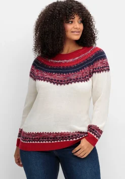 Norwegerpullover im Jacquardstrick, mit Raglanärmeln